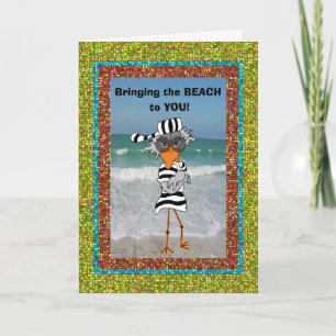 Jailbird op het strand. kaart