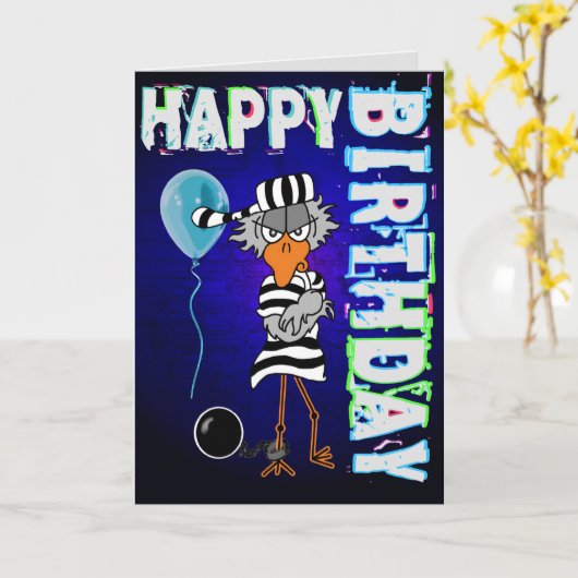 Jailbird Verjaardag Kaart (Gele Bloem)