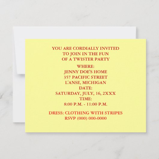 JAILHOUSE THEMED INVITATION HOST A POKIE PARTIJ KAART (Achterkant)