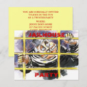 JAILHOUSE THEMED INVITATION HOST A POKIE PARTIJ KAART (Voorkant / Achterkant)
