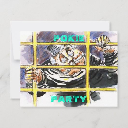 JAILHOUSE THEMED INVITATION HOST A POKIE PARTIJ KAART (Voorkant)