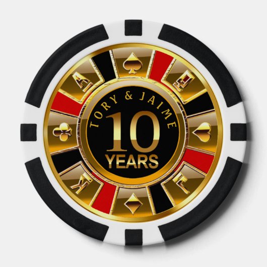 Jaime-1 Vegas Casino Chip Rood & Zwart (Voorkant)