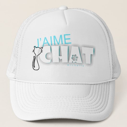 J'aime Chat avec Chat Trucker Hat Trucker Pet (Voorkant)