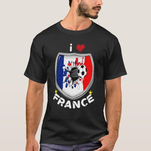 J'aime La France J'aime Le Football Maillot Pour L T-shirt (Voorkant)