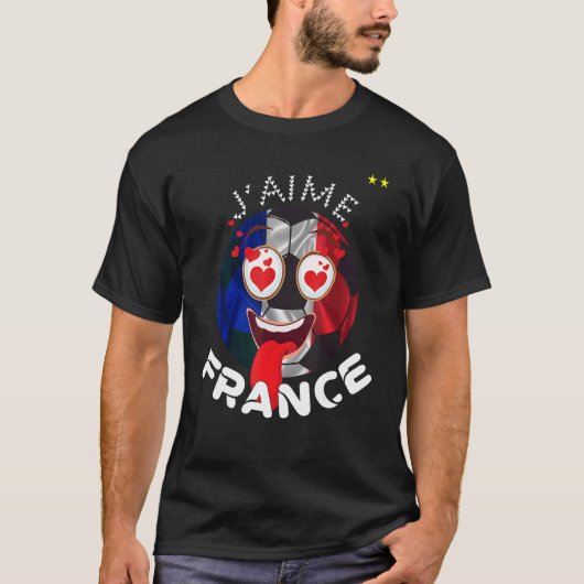 J'aime La France J'aime Le Football Maillot Pour L T-shirt (Voorkant)