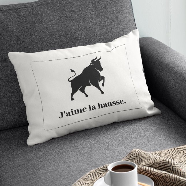 J'aime la Hausse. De bull van de beurs Kussen (Creator heeft geüpload)