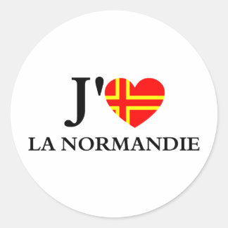 J'aime la Normandie Ronde Sticker
