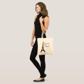 J'aime la Paris Ik hou van Paris Canvas tas (Voorkant (model))