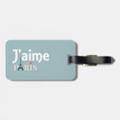 J'aime Paris Bagagelabel met lederen riem (Achterkant horizontaal)