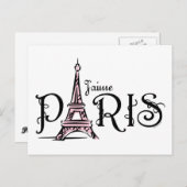 J'aime Paris Briefkaart (Voorkant / Achterkant)