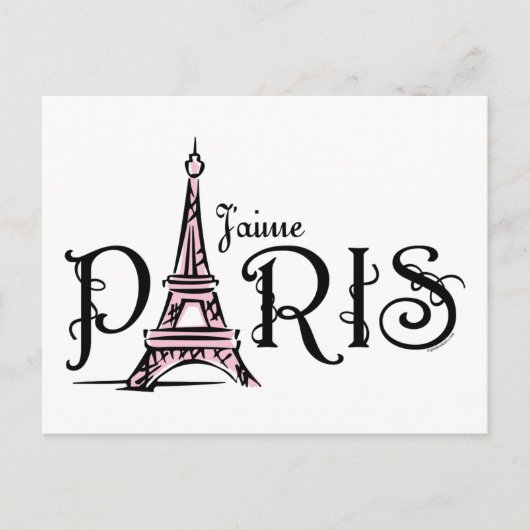 J'aime Paris Briefkaart (Voorkant)