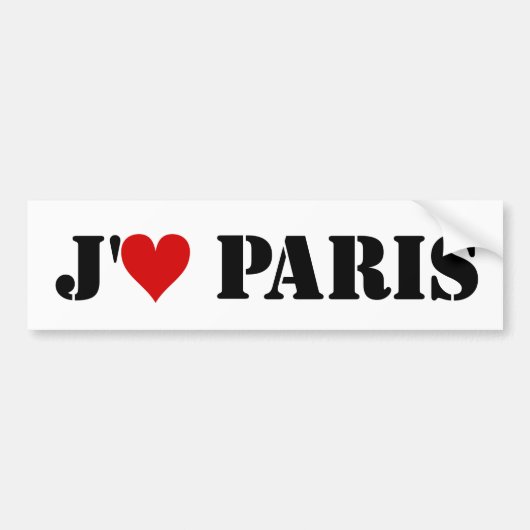 "J'aime Paris" Bumpersticker (Voorkant)