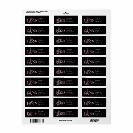 J'aime Paris (Donker) Label (Full Sheet)