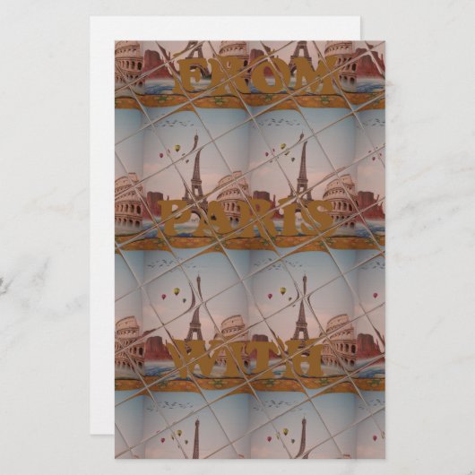 J'aime Paris (ik hou van Parijs) Briefpapier (Voorkant / Achterkant)