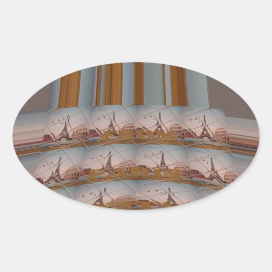 J'aime Paris (ik hou van Parijs) Ovale Sticker (Voorkant)