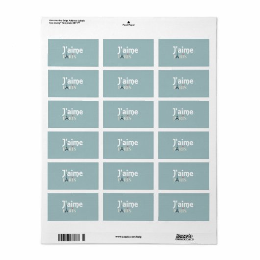 J'aime Paris Labels (Full Sheet)
