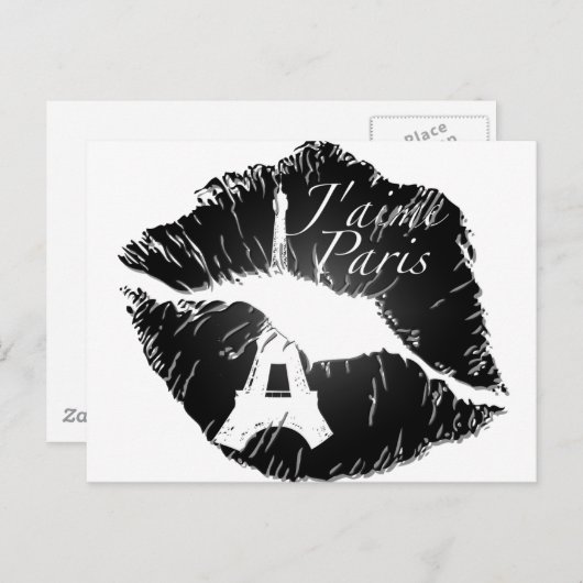 J'aime Paris Lips Briefkaart (Voorkant / Achterkant)