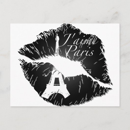 J'aime Paris Lips Briefkaart (Voorkant)