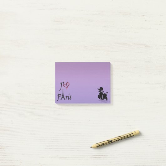 j'aime Paris' poedel Notities Post-it® Notes (Op bureau)