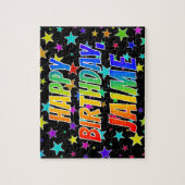 "JAIME" Voornaam, Fun "HAPPY BIRTHDAY" Legpuzzel (Verticaal)
