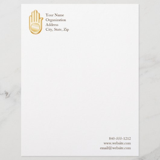 Jain Symbol Gepersonaliseerd Briefhoofd (Voorkant)