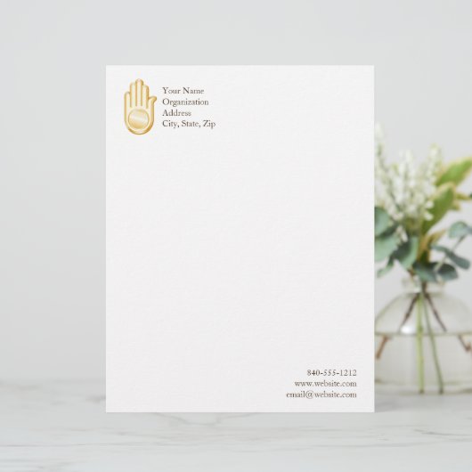 Jain Symbol Gepersonaliseerd Briefhoofd (Staand voorkant)