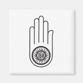 Jain-symbool van Ahimsa (Hand van geweldloosheid) Magneet