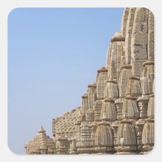 Jain temple in Chittorgarh Fort, India Vierkante Sticker (Voorkant)
