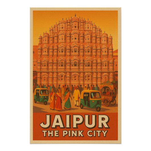 Jaipur, de roze stad perfect poster (Voorkant)