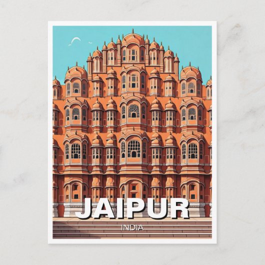 Jaipur Hawa Mahal Souvenir Briefkaart (Voorkant)