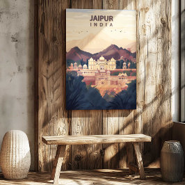 Jaipur India Canvasprint Reisposter Muurkunst Canvas Afdruk