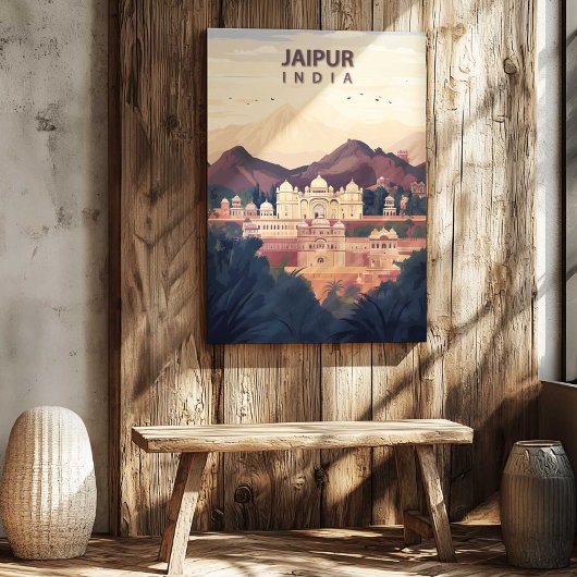 Jaipur India Canvasprint Reisposter Muurkunst Canvas Afdruk