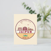 Jaipur India City Skyline Embleem Briefkaart (Staand voorkant)