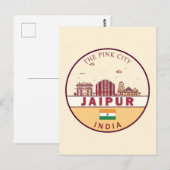 Jaipur India City Skyline Embleem Briefkaart (Voorkant / Achterkant)