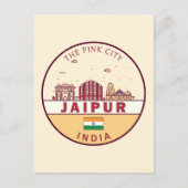 Jaipur India City Skyline Embleem Briefkaart (Voorkant)