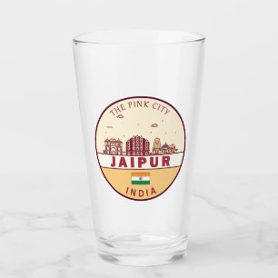 Jaipur India City Skyline Embleem Glas