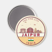 Jaipur India City Skyline Embleem Magneet (Voorkant / Achterkant)