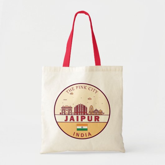 Jaipur India City Skyline Embleem Tote Bag (Voorkant)