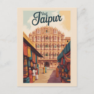 Jaipur India Hawa Mahal Illustratie Reiskunst Briefkaart