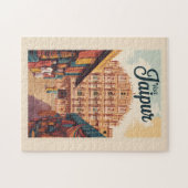 Jaipur India Hawa Mahal Illustratie Reiskunst Legpuzzel (Horizontaal)