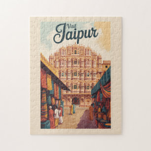 Jaipur India Hawa Mahal Illustratie Reiskunst Legpuzzel
