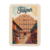 Jaipur India Hawa Mahal Illustratie Reiskunst Magneet (Verticaal)