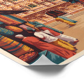 Jaipur India Hawa Mahal Illustratie Reiskunst Poster (Hoek)