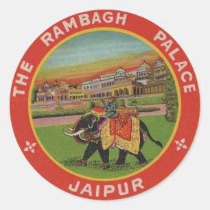 Jaipur India hotel Vintage Travel Bagage Label