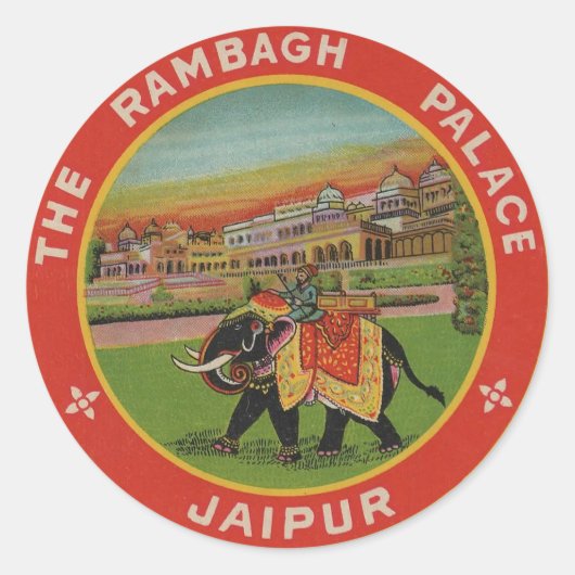 Jaipur India hotel Vintage Travel Bagage Label (Voorkant)