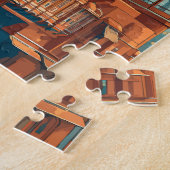 Jaipur India Illustratie Reizen Art Vintage Legpuzzel (Zijkant)