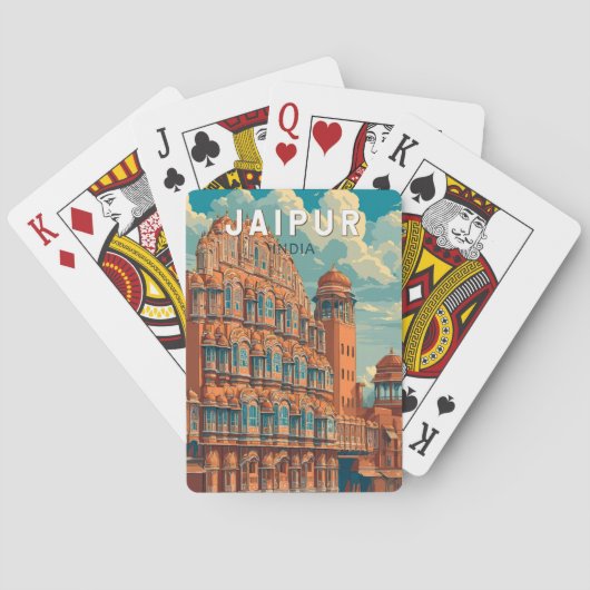 Jaipur India Illustratie Reizen Art Vintage Pokerkaarten (Achterkant)