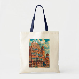 Jaipur India Illustratie Reizen Art Vintage Tote Bag