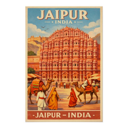 Jaipur, India, in a classic retro Perfect Poster (Voorkant)