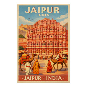 Jaipur, India, in klassieke retro stijl Perfect Poster